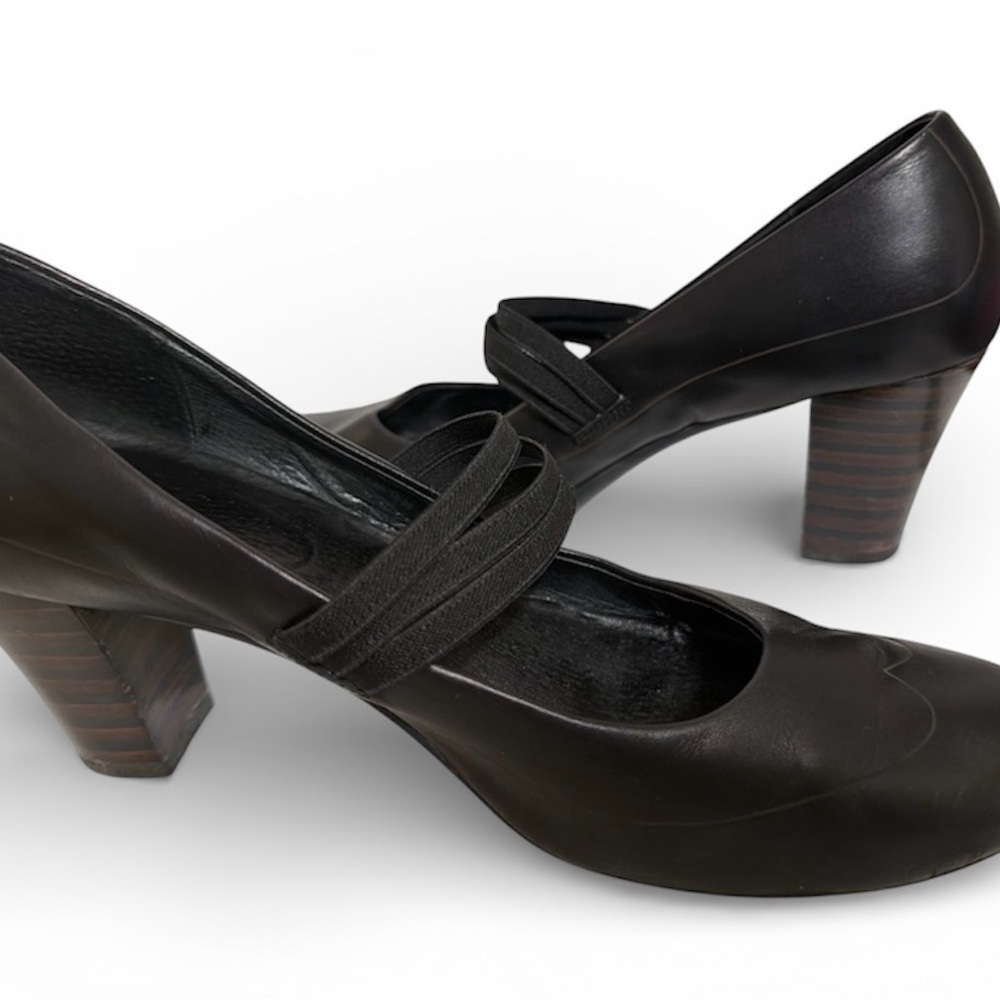 Camper Black Leather Mary Jane Block Heel EU 41 US 10–10.5 - Picture 2 of 9